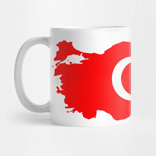 Turkey flag map shape sticker - Turkish flag with moon and star by mrsupicku